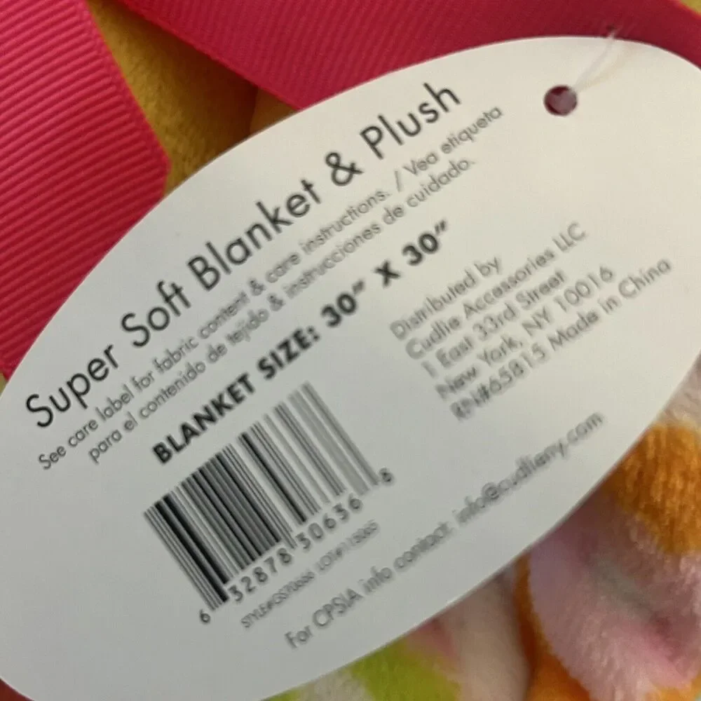 Little Beginnings Soft Security Blanket with Yellow Duck Plush 30”x30”
